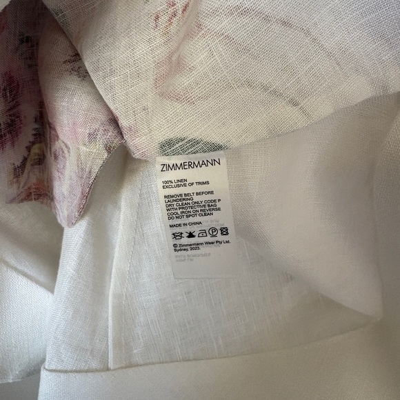 Zimmermann Wonderland Buttoned Mini Dress Floral Red Pink | sz 0 US 2 UK6 - Picture 9 of 10